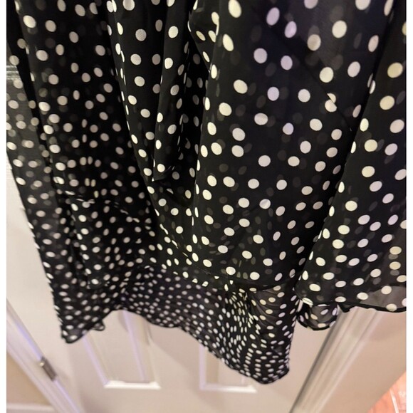 WHBM Halter Dress Women's Size 4 High Low Polka Dots Sleeveless Black White NEW - Picture 9 of 14